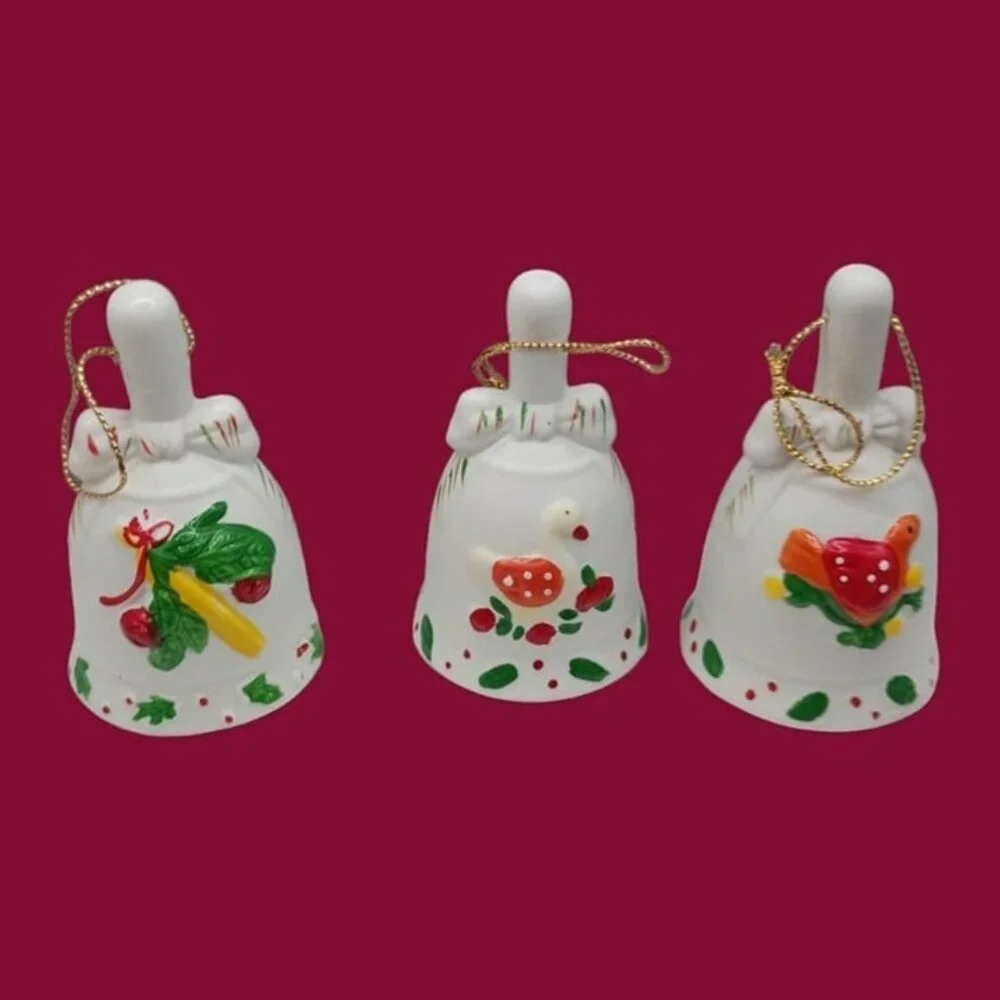 Vtg jc.penney 12 days christmas bell ornaments